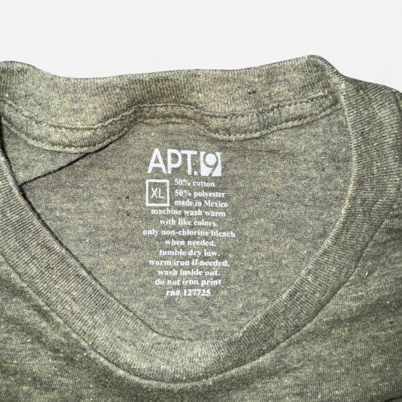 NWOT - Apt. 9 Heather Green Casual Cotton T-Shirt with Nature Graphic - Picture 3 of 6